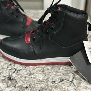 Black and Red Men's High-Top motorcycle sneakers